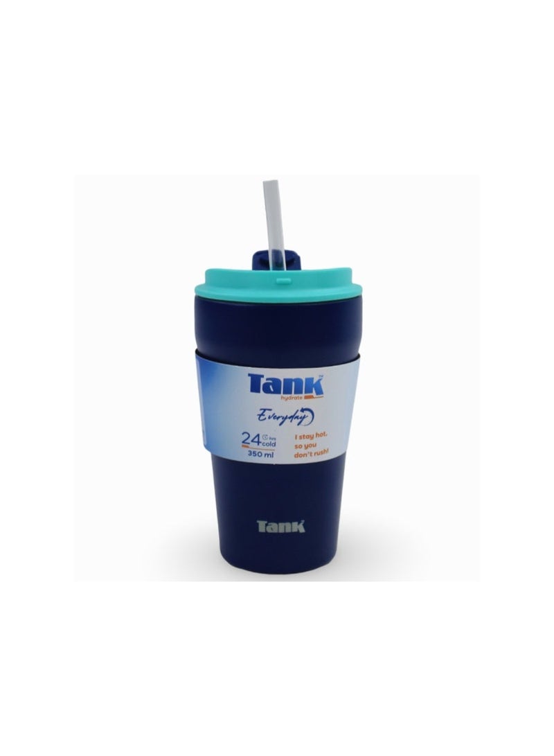 Tank BTL Stainless Steel Everyday Mug 350ml - Navy Blue - Image 1