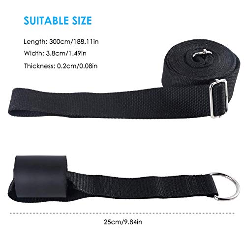 Price Xes Adjustable Leg Stretcher Lengthen Ballet Stretch Band - Easy Install on Door Flexibility Stretching Leg Strap Great Cheer Dance Gymnastics Trainer stretching equipment taekwondo Training (black) - Image 5