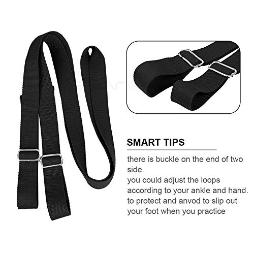 Price Xes Adjustable Leg Stretcher Lengthen Ballet Stretch Band - Easy Install on Door Flexibility Stretching Leg Strap Great Cheer Dance Gymnastics Trainer stretching equipment taekwondo Training (black) - Image 3