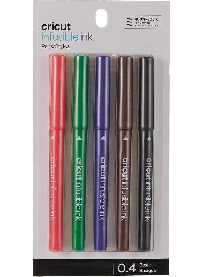Cricut Infusible Ink Pens Basic Fine-Point Markers (0.4) For Diy 5 Count - Image 1