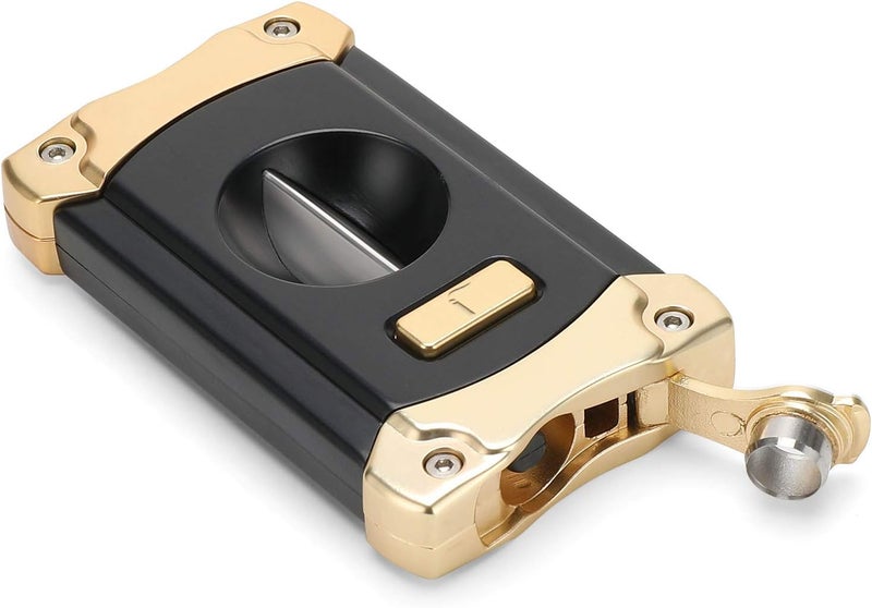 CiTree Cigar Cutter, Stainless Steel V-Cut Cigar Cutter with Build-in Cigar Puncher, Attractive Gift Box (Gold & Black) - Image 4