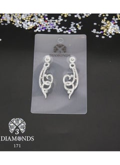 3diamond Platinum Plated Earring For Women Cubic Zircon Stone