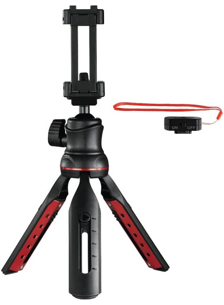 Hama 4635 Solid II 21B Table Tripod, Bluetooth Remote, Up to 360 degree Legs Bending, Rotating Threaded Plate, Resistant Rubber Coating, 21 cm Max. Height - Image 2