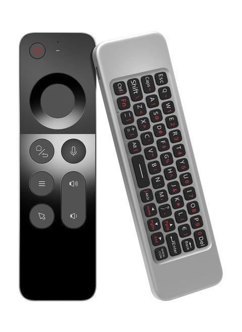 Universal Voice Remote Control Air Mouse, 2.4g Air Mouse with Built-in Keyboard 4-in-1 Wireless Remote Control 10M Range for Nvidia Shield/Android Tv Box/PC/Projector/HTPC/All-in-one PC