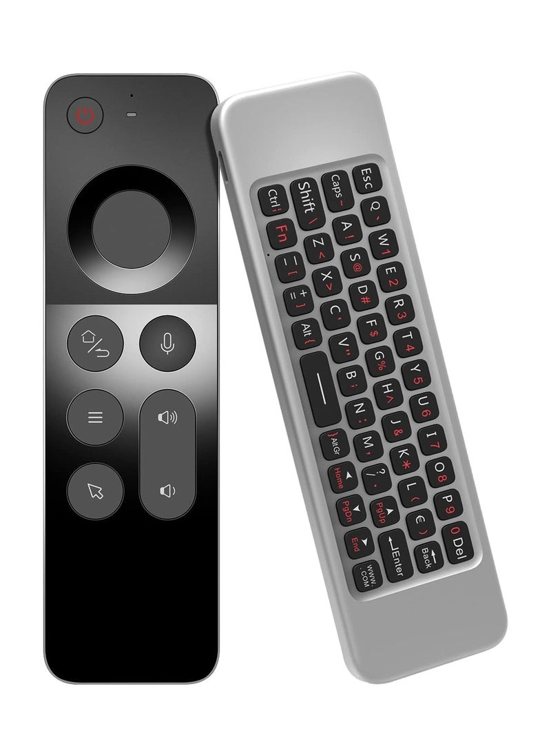 Universal Voice Remote Control Air Mouse, 2.4g Air Mouse with Built-in Keyboard 4-in-1 Wireless Remote Control 10M Range for Nvidia Shield/Android Tv Box/PC/Projector/HTPC/All-in-one PC