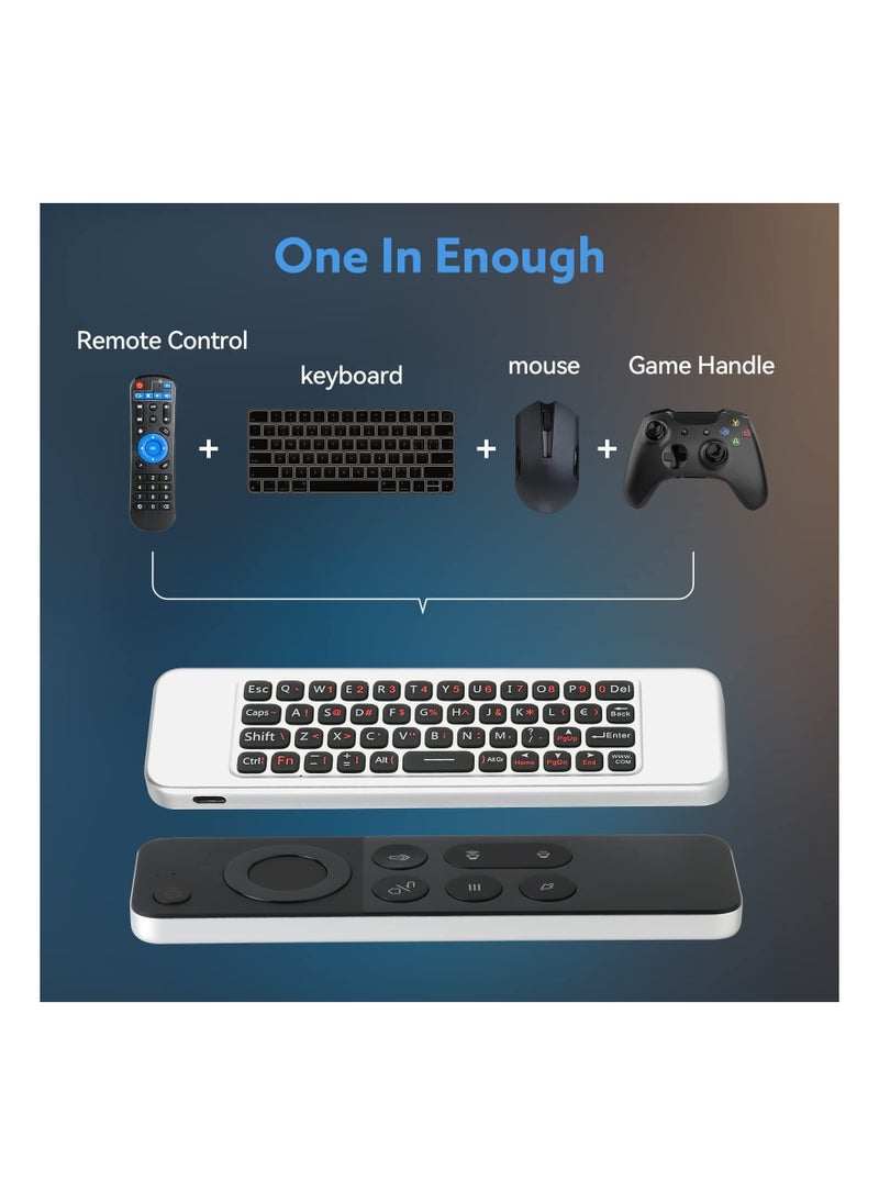 Universal Voice Remote Control Air Mouse, 2.4g Air Mouse with Built-in Keyboard 4-in-1 Wireless Remote Control 10M Range for Nvidia Shield/Android Tv Box/PC/Projector/HTPC/All-in-one PC