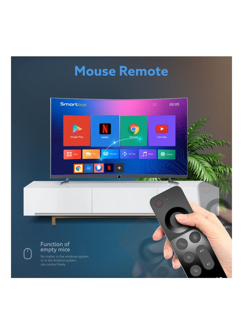 Universal Voice Remote Control Air Mouse, 2.4g Air Mouse with Built-in Keyboard 4-in-1 Wireless Remote Control 10M Range for Nvidia Shield/Android Tv Box/PC/Projector/HTPC/All-in-one PC