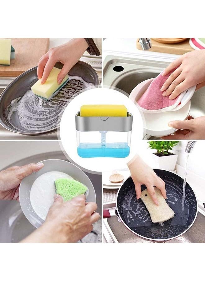 CME Soap Pump Dispenser And Sponge Holder For Kitchen Assorted Multicolor  - Image 3