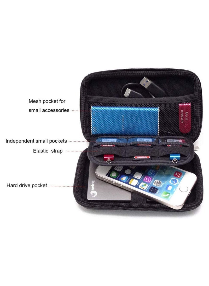 Generic - Hard Travel Tech Organizer Case Bag for Electronics Accessories Charger Cord Portable External Hard Drive USB Cables Power Bank SD Memory Cards Earphone Flash Drive - Image 1
