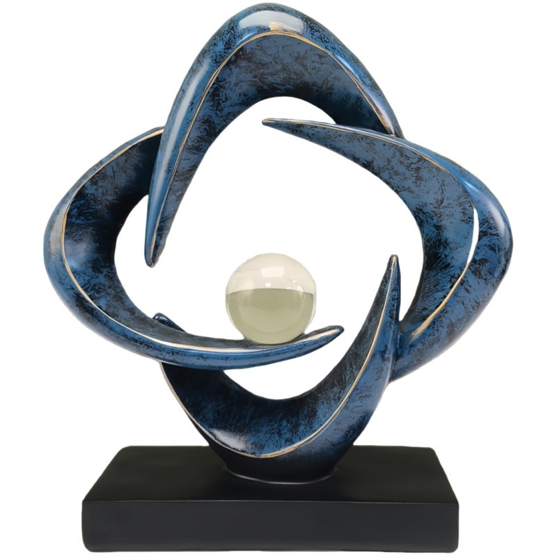 CECKQUE Modern Home Decor Abstract Decorative Sculpture Decorations for Living Room Dining Room Office Resin Art Statues Coffee Table Bookshelf Decor Accents Blue