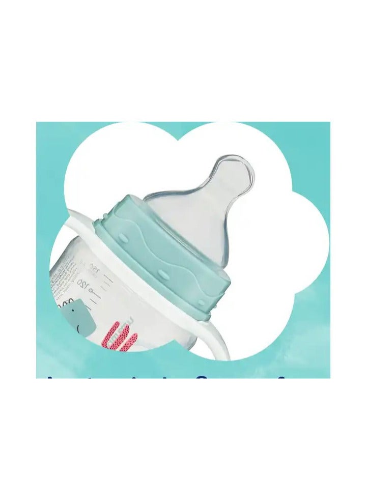 ROSSMANN German Brand, Babydream Wide Neck Drinking Bottle Unicorn 150 ml, Size S (0+ Months) – Anatomical Silicone Nipple with Flow-Proof Protective Cap, Ideal for Breast Milk, Tea, and Juice - Image 4