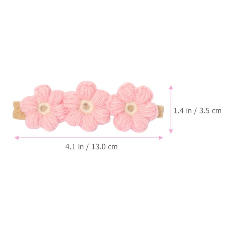 4 Pcs Soft Knitted Floral Headbands For Newborns And Infants Non Slip Elastic Hair Accessories - Image 3