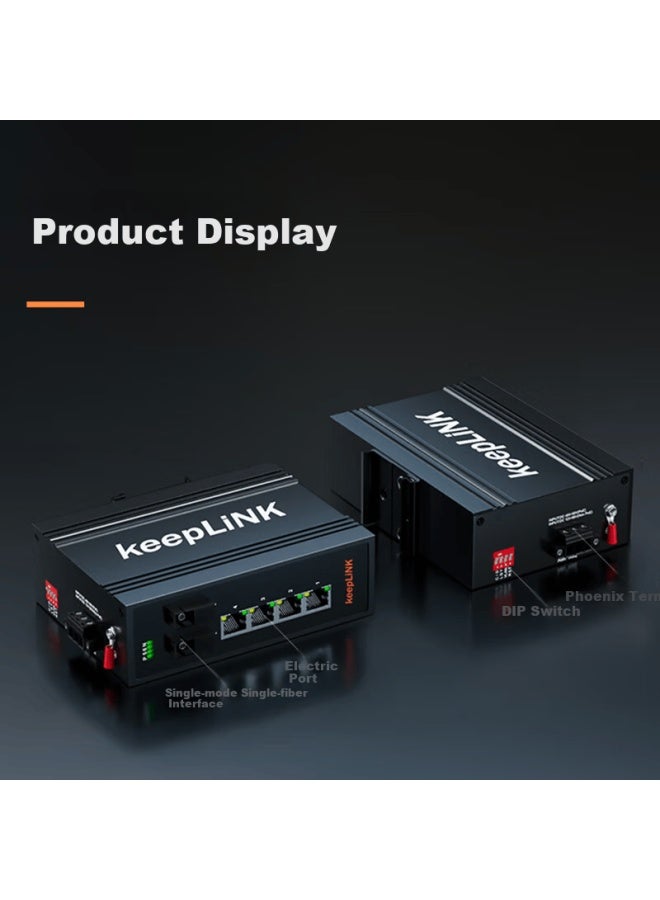 Keeplink Kp-9000 Industrial Switch, 100mbps, 2 Optical Ports, 4 Electrical Ports, Single-mode Single-fiber Sc Interface, Optical-electrical Converter, Rail-mounted, Per Unit - Image 2
