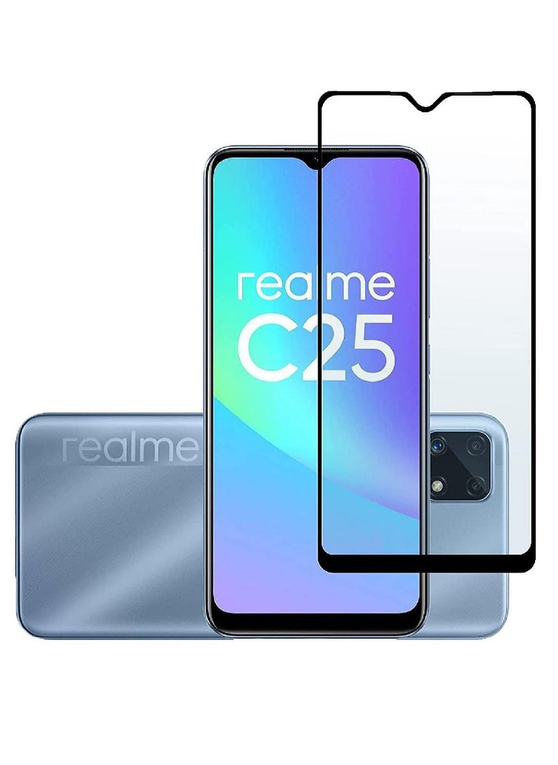 Super Tempered Glass Screen Protector 5D Designed For Realme C25 Full Glue Edge to Edge Full Screen Coverage And Bubble Free - Image 1