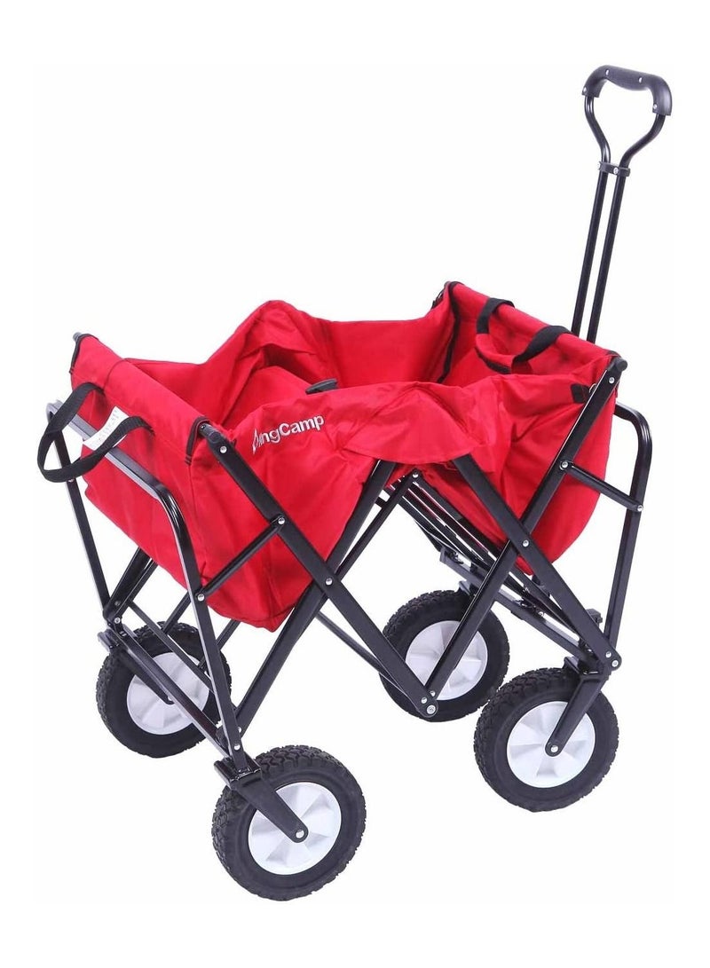 KingCamp Folding Collapsible Utility Wagon Garden Yard Beach Cart Shopping Buggy - Image 4
