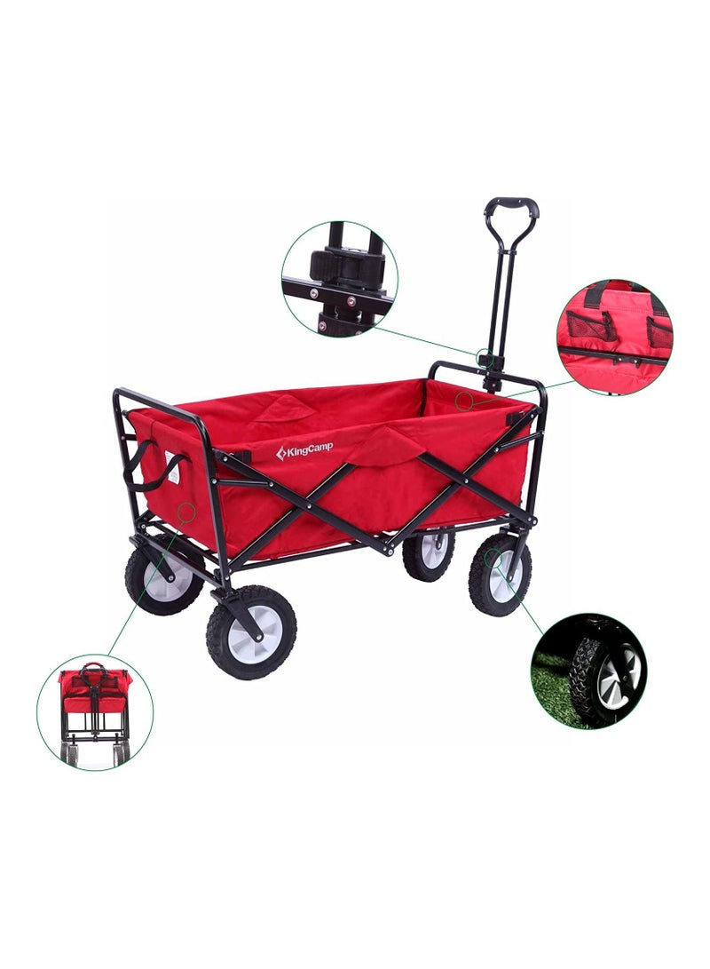 KingCamp Folding Collapsible Utility Wagon Garden Yard Beach Cart Shopping Buggy - Image 2