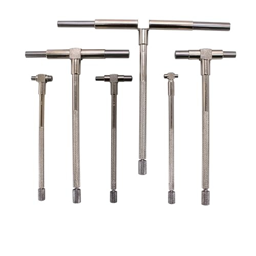 TEXALAN(R) Telescoping Gage Set 5/16" - 6" / 8mm-150mm Range 6pcs with Pouch Carbon Steel for Hole Diameter - Image 1