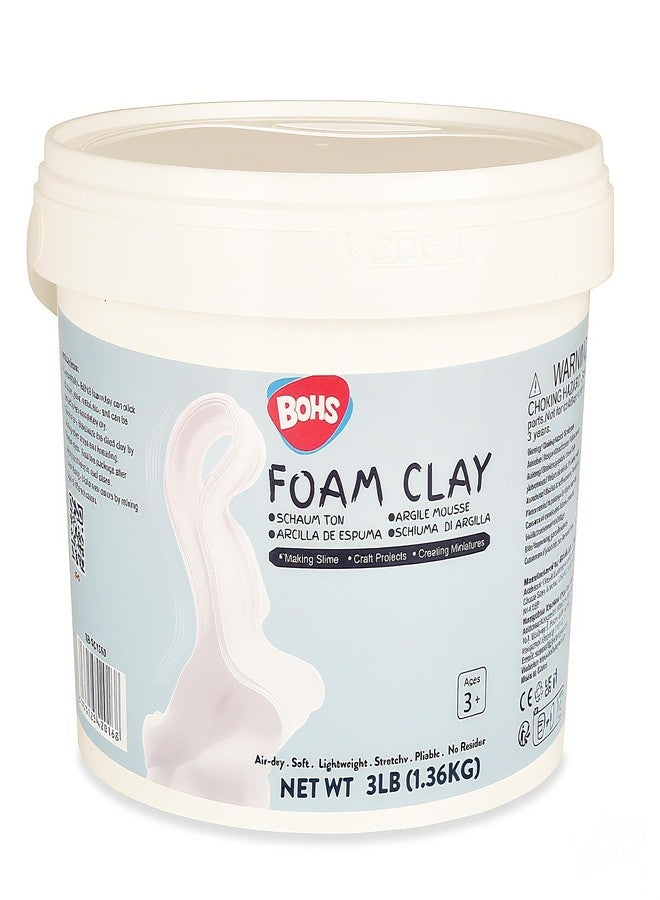 BOHS Foam Clay Pro - 3 lbs Bucket, Air Dry, No Cracks, No Stains - Modeling Clay for Adult Arts & Crafts Projects, Cosplay Items, Figurines - Age 3 Years & up - Image 1