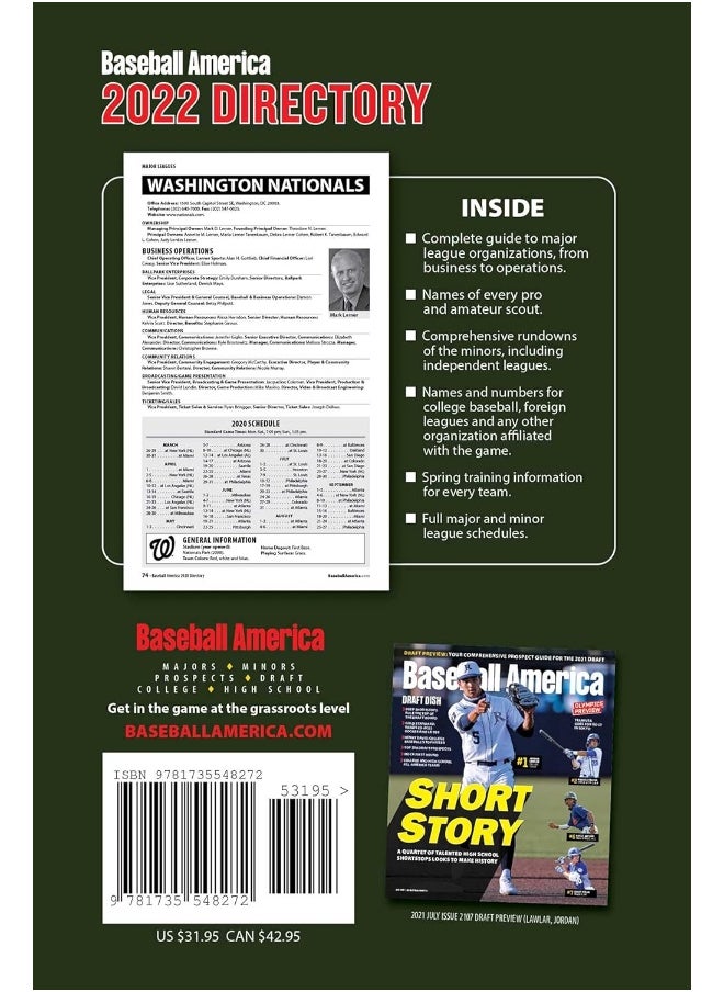 Baseball America 2022 Directory: Who's Who in Baseball, and Where to Find Them.