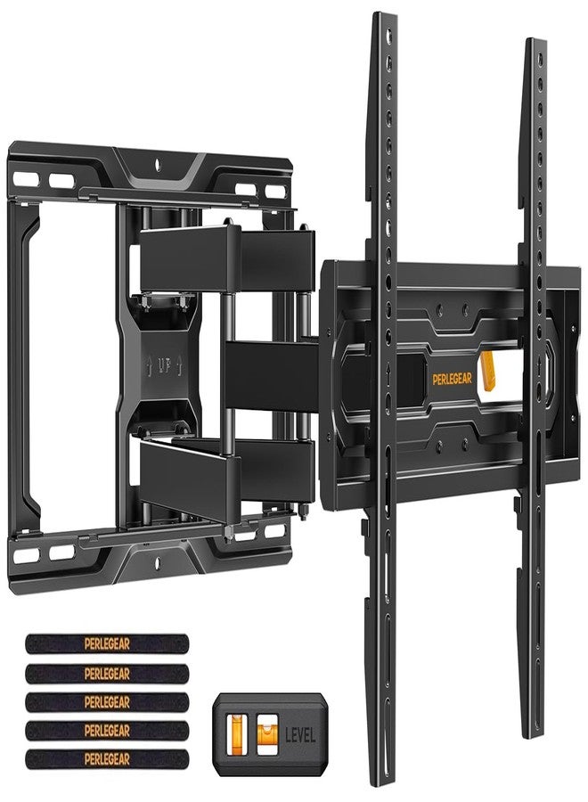 Perlegear Full Motion TV Wall Mount for 32-65 Inch TVs up to 99 lbs, Adjustable Pre-Assembled TV Wall Mount, Tool-Free Tilt, Swivel, & Extension, Fits 12”/16” Wood Studs, Max VESA 400x400mm, PGMF21 - Image 1