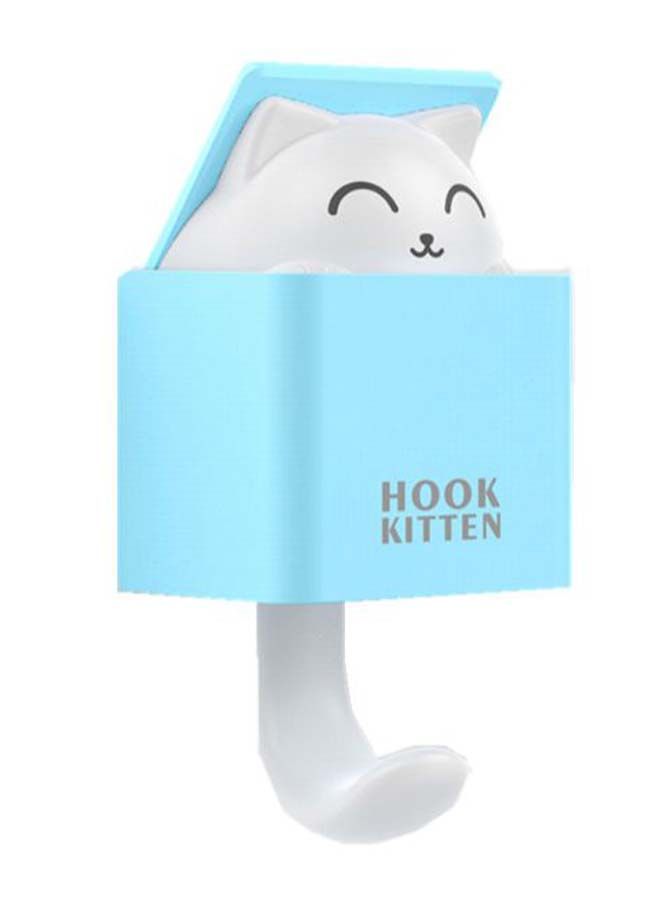 NIBEMINENT Kitten Cartoon Towel Hook Blue/White