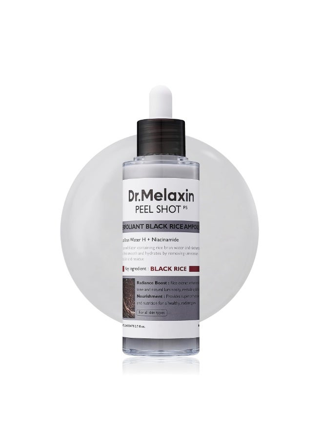 Dr. Melaxin Peel Shot Gomage Ampoule, 2.8 fl oz (80 ml), Pores, Blackheads, Sebum Peeling, Exfoliating Care, Texture Rice Bran Water, Rice Bran Extract, White Rice, Black Rice, Blackhead, Dry - Image 1