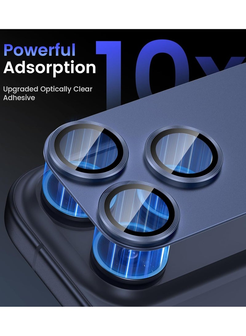 Mismo For iPhone 17 Pro Max Camera Lens Protector [Drop Protection] [Full Coverage] [3D Metal] [Case Friendly] Tempered Glass Camera Cover — Dark Blue - Image 5