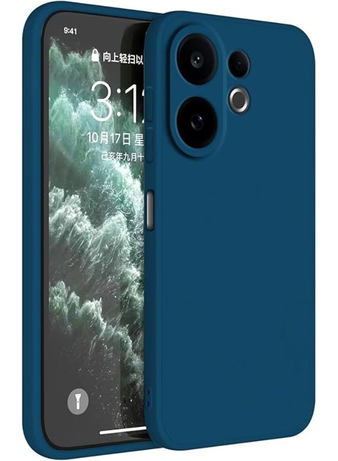 Premium Silicone Case for Vivo V60, Shockproof Protection, Soft Microfiber Lining, Anti-fingerprint Matte Finish, Camera Protective Design - Blue