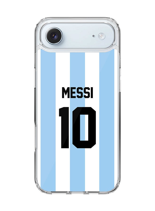 Stylizedd Classic Clear MagSafe Case for iPhone 17 Air , Hybrid Soft Case Flexible Edges Anti Drop TPU PC Gel Thin Transparent Cover [ Designed for iPhone 17 Air ] - Football Team - Argentina, Player Name - Messi