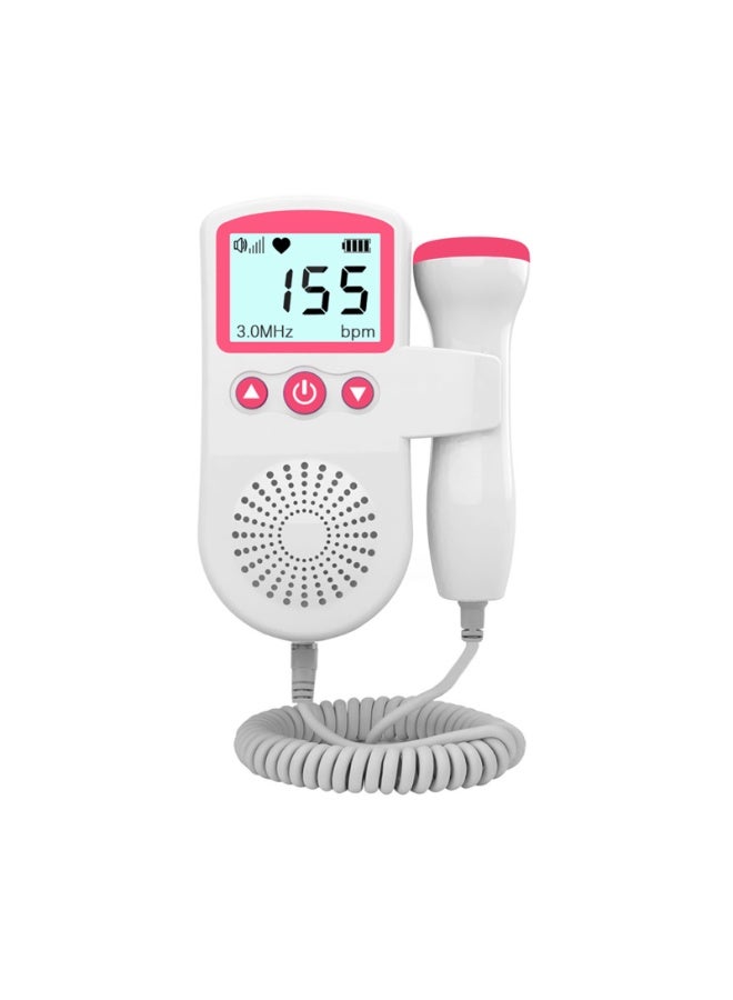 Generic Doppler Fetal Heart Rate Monitor for Pregnancy, Baby Fetal Sound Heart Rate Detector - LCD Display, No Radiation, 50-230BPM Measuring Range 3MHz Foetal Heart Rate Detector, Fetal Doppler for Pregnancy Heartbeat at Home (Pink)  - Image 1