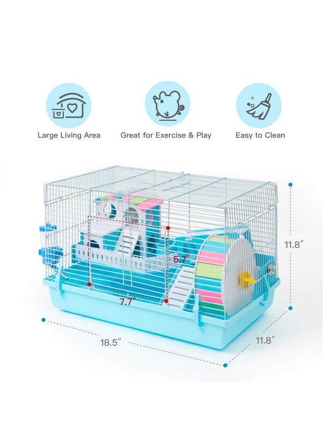 ROBUD Large Hamster Cage Gerbil Haven Habitat Small Animal Cage (Blue) - Image 2