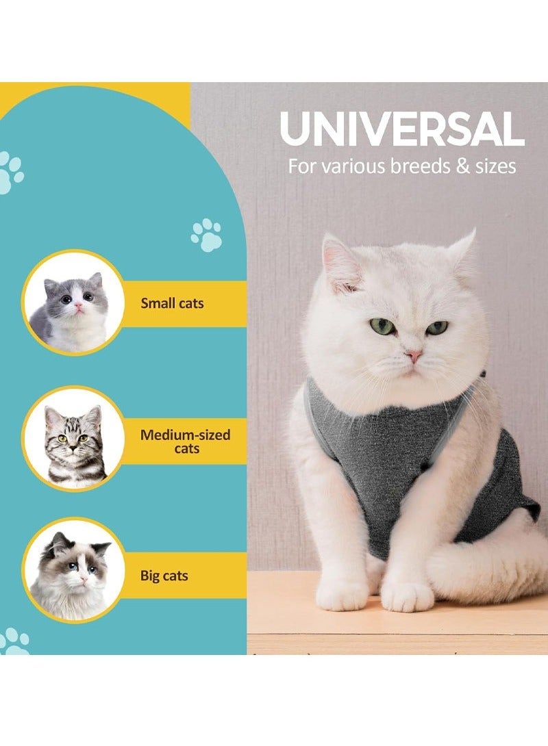rocooart Professional Recovery Clothing for Cats with Abdominal Wounds or Dermatoses - Replacement Electronic Collars & Post-Surgery Pajamas, Size M - Image 3