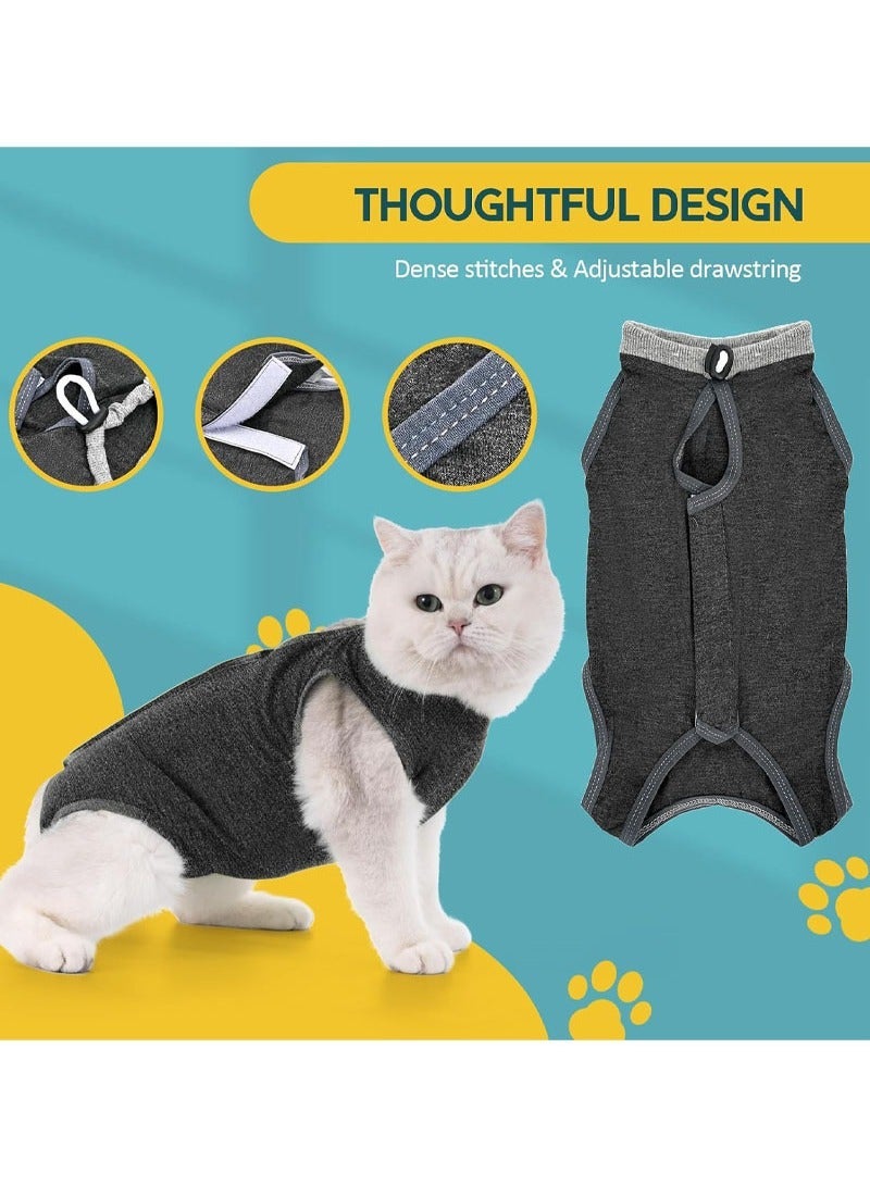 rocooart Professional Recovery Clothing for Cats with Abdominal Wounds or Dermatoses - Replacement Electronic Collars & Post-Surgery Pajamas, Size M - Image 2