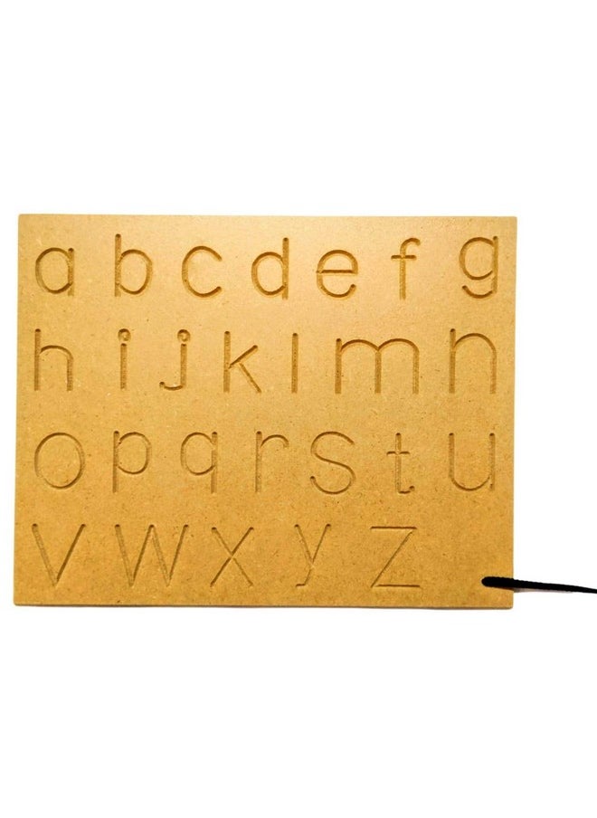 Mojo Toys - Wooden Capital Wood Alphabet, Numbers Tracing Boards Slate With Dummy Pencil Hindi Vowels Consonants Uppercase Letters Learning Board Games For Kids Boys Girls Age 2 3 4 Years (Alpha-Abc) - Image 1