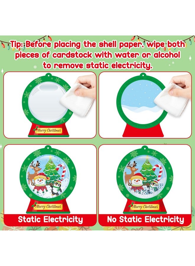 WATINC مجموعة حرفة كرة الثلج DIY من WATINC لعيد الميلاد، 20 قطعة زينة معلقة لكرة الثلج الشتوية مع لامع ورق السكر، زينة حرفة رجل الثلج للأشجار للفصول الدراسية (عيد ميلاد سعيد) - Image 3