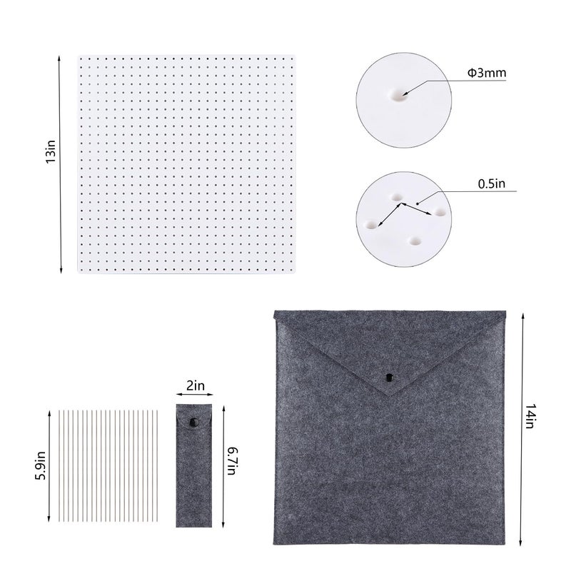wuher 13â€™â€™Crochet Blocking Board with 20 Pegs/Pins Granny Square Blocking Boards for Crochet Projects,Plastic Waterproof Crochet Peg Blocking Board Gift for Crocheters and Beginners - Image 2