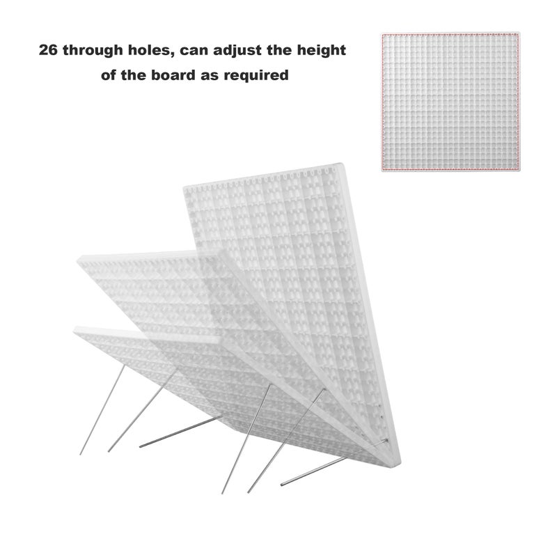 wuher 13â€™â€™Crochet Blocking Board with 20 Pegs/Pins Granny Square Blocking Boards for Crochet Projects,Plastic Waterproof Crochet Peg Blocking Board Gift for Crocheters and Beginners - Image 5