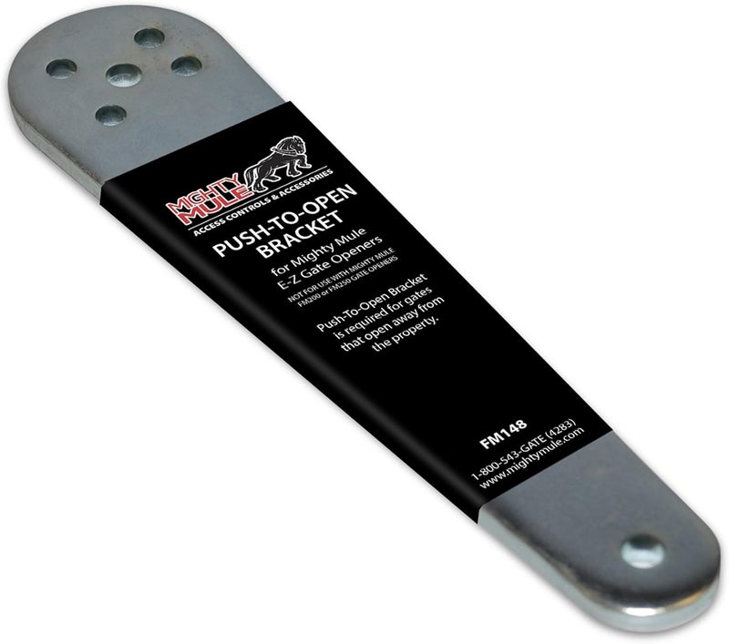 Mighty Mule Push to Open Gate Bracket (FM148) for Automatic Gate Openers,Silver - Image 1