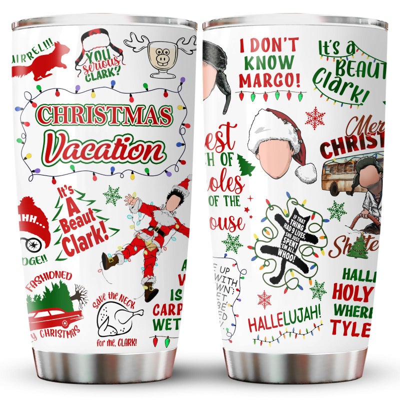 34HD Tumbler with Lid 20 Oz Christmas Cup Stainless Steel Coffee Travel Mug for Adults Gifts for Christmas Women Men