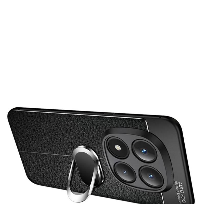 Shockproof Leather , Full Coverage , Cover for Redmi Note 15 Pro , Black Texture for Tabletop Use - Image 5
