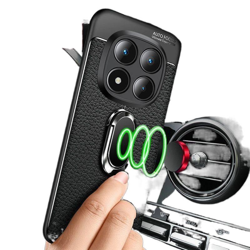 Shockproof Leather , Full Coverage , Cover for Redmi Note 15 Pro , Black Texture for Tabletop Use - Image 4