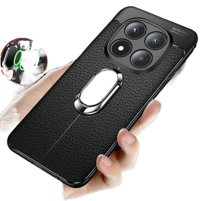 Shockproof Leather , Full Coverage , Cover for Redmi Note 15 Pro , Black Texture for Tabletop Use - Image 2