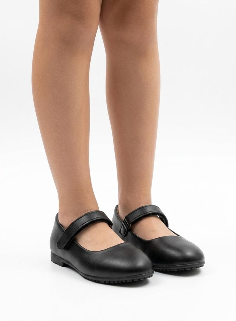 babyqlo Girls Black Mary Jane School Shoes - Image 1