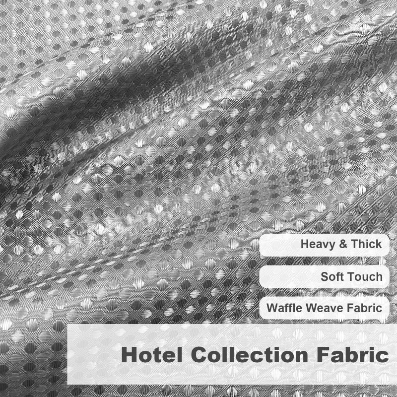 Final Friday Gray Shower Curtain Fabric, Waffle Shower Curtains for Bathroom, Hotel Luxury Cloth Bath Curtain Boho Bathroom Decor Set with Grommets Washable No Hooks 72 x 72 Inch - Image 5
