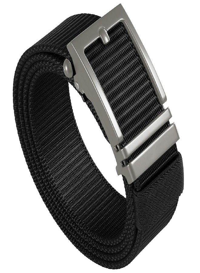 Fairwin Ratchet Web Belt,1.25 inch Nylon Web Automatic Slide Buckle Belt - No Holes and Invisible Belt Tail Web Belt for Men - Image 1