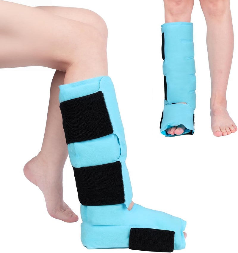 Comfytemp غطاء ثلجي مريح للقدم والكاحل قابل لإعادة الاستخدام لإصابات وتر العرقوب وآلام الساقين والدوالي والتهاب اللفافة الأخمصية والضغط الساخن والبارد هدية شفاء أساسية - Image 1