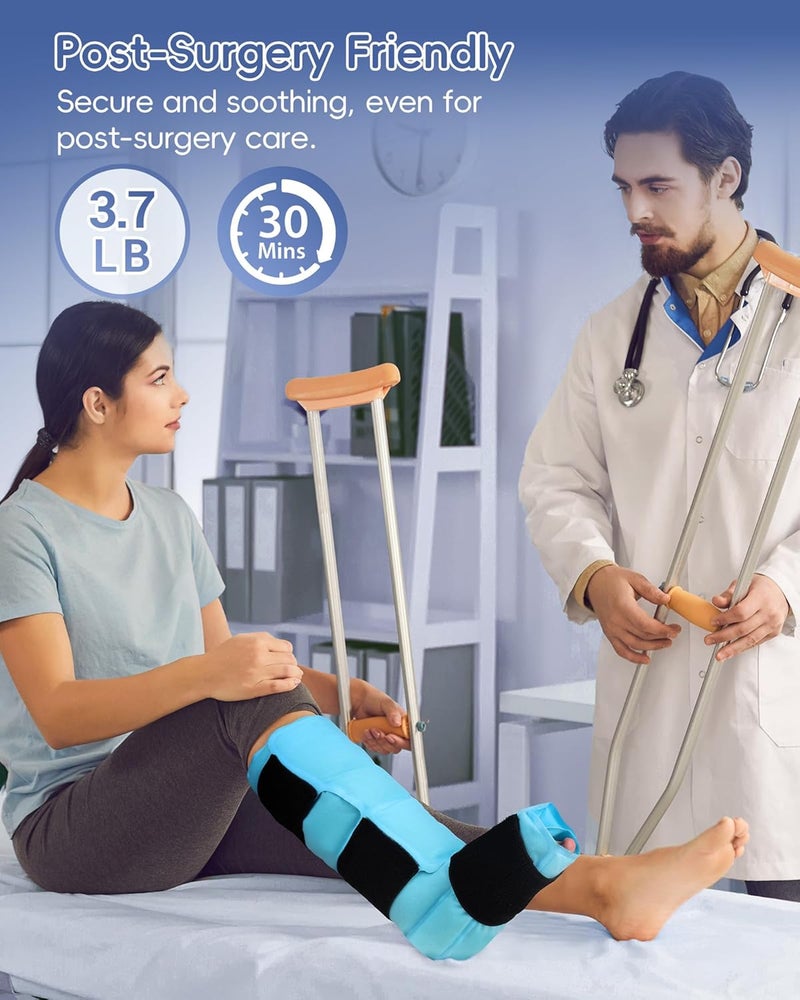 Comfytemp غطاء ثلجي مريح للقدم والكاحل قابل لإعادة الاستخدام لإصابات وتر العرقوب وآلام الساقين والدوالي والتهاب اللفافة الأخمصية والضغط الساخن والبارد هدية شفاء أساسية - Image 2