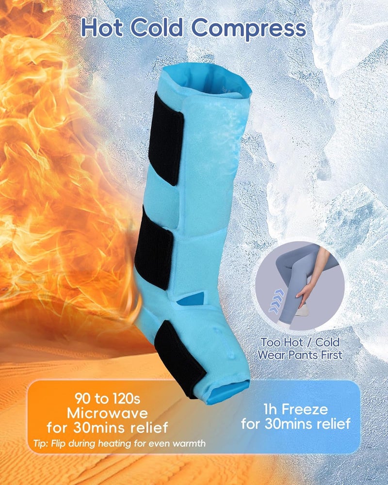 Comfytemp غطاء ثلجي مريح للقدم والكاحل قابل لإعادة الاستخدام لإصابات وتر العرقوب وآلام الساقين والدوالي والتهاب اللفافة الأخمصية والضغط الساخن والبارد هدية شفاء أساسية - Image 5