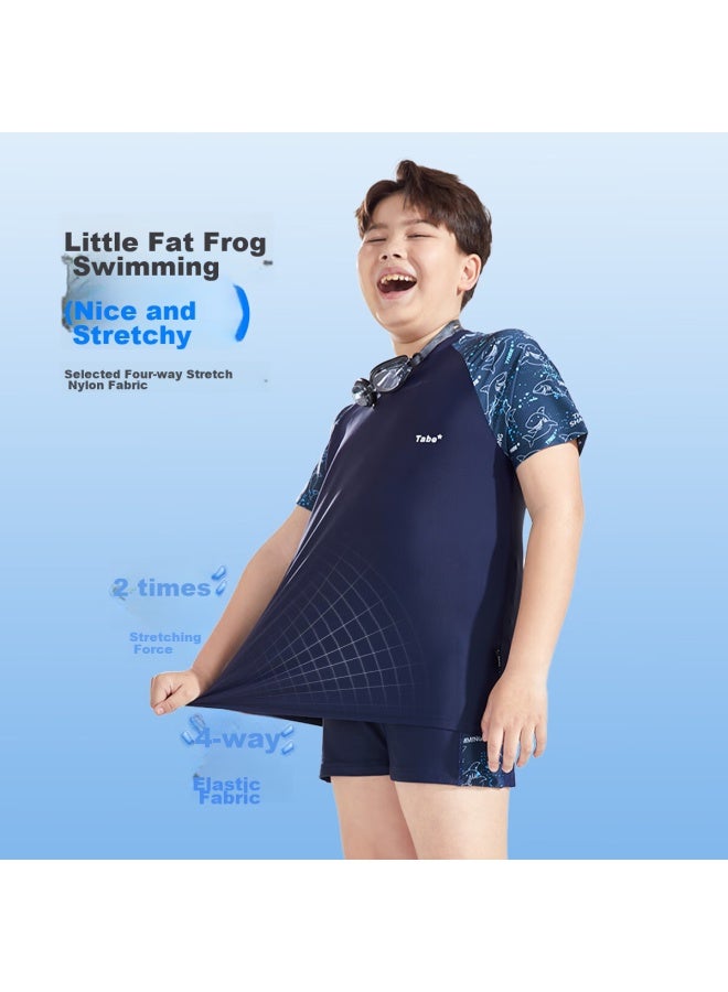TABE Xiaozhu Toni Boys' Swimwear Set, Children's Two-piece Swimsuit, High-elasticity Non-binding, For Older Boys, Plus-size Swimwear And Trunks Set - Image 2