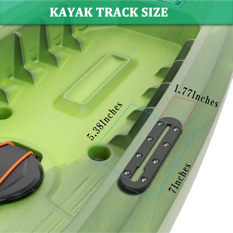 Huntury Kayak Track, Kayak Low Profile Track, Kayak Rail, Kayak Accessories Mount Track, Kayak Gear Track for Fishing Rod Holder, Fish Finder, Cup Holder, Anchor Cleat, Pack of 2, 4"", Black - Image 3